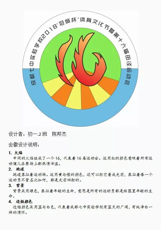 七中实验学校2018冠城杯体育文化节暨第十六届田径运动会会徽征集投票