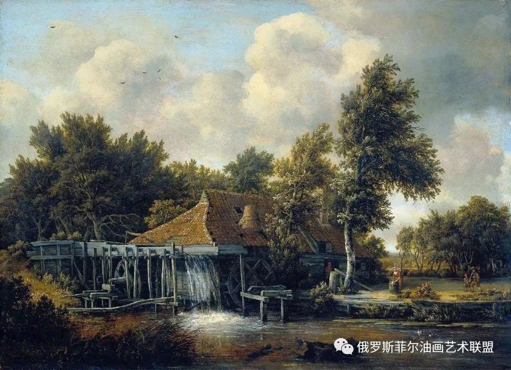 荷兰画家霍贝玛风景油画作品赏析_林间小道