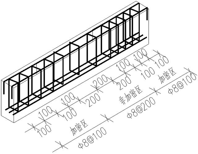 梁均采用矩形断面,此部分写出矩形截面的宽度b×矩形截面高度h 箍筋