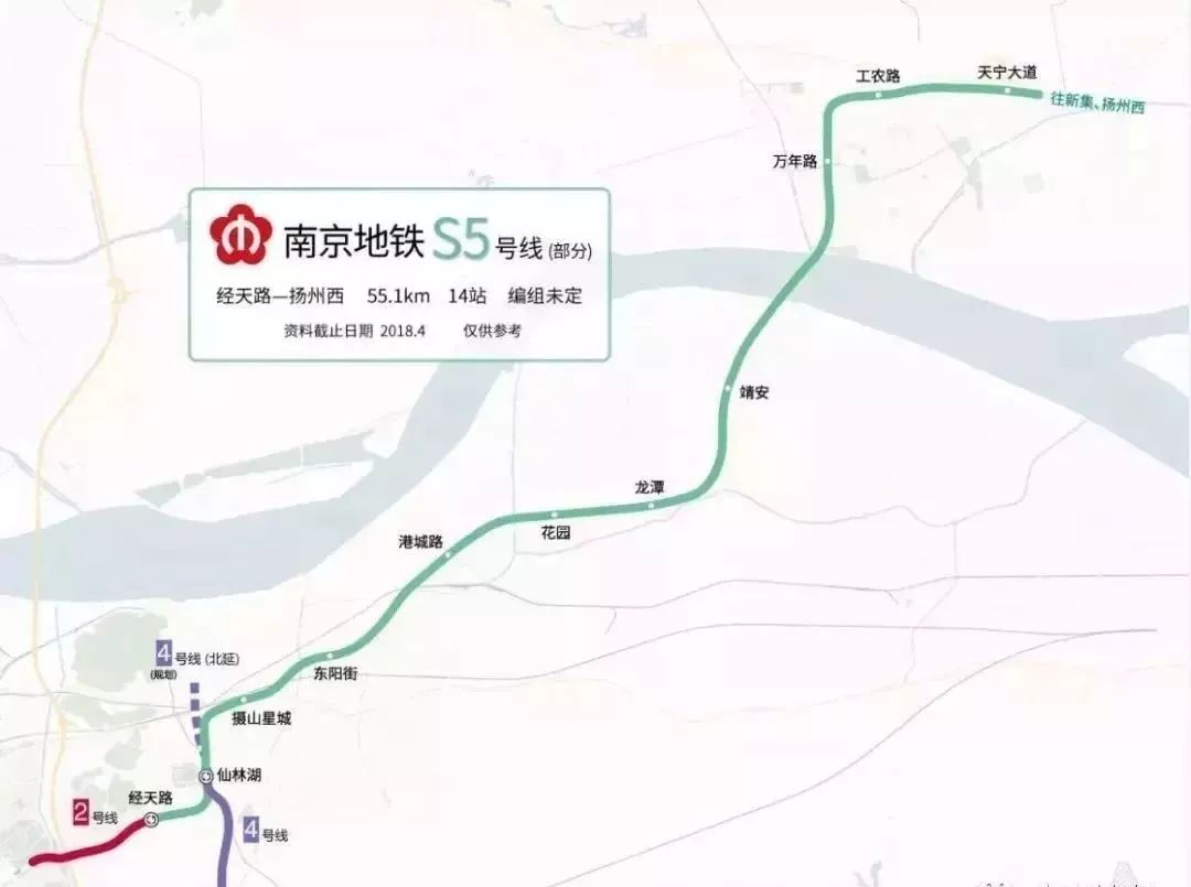 经天路站 止于 扬州火车站 全线设车站20座 并与南京地铁4号线 根据宁