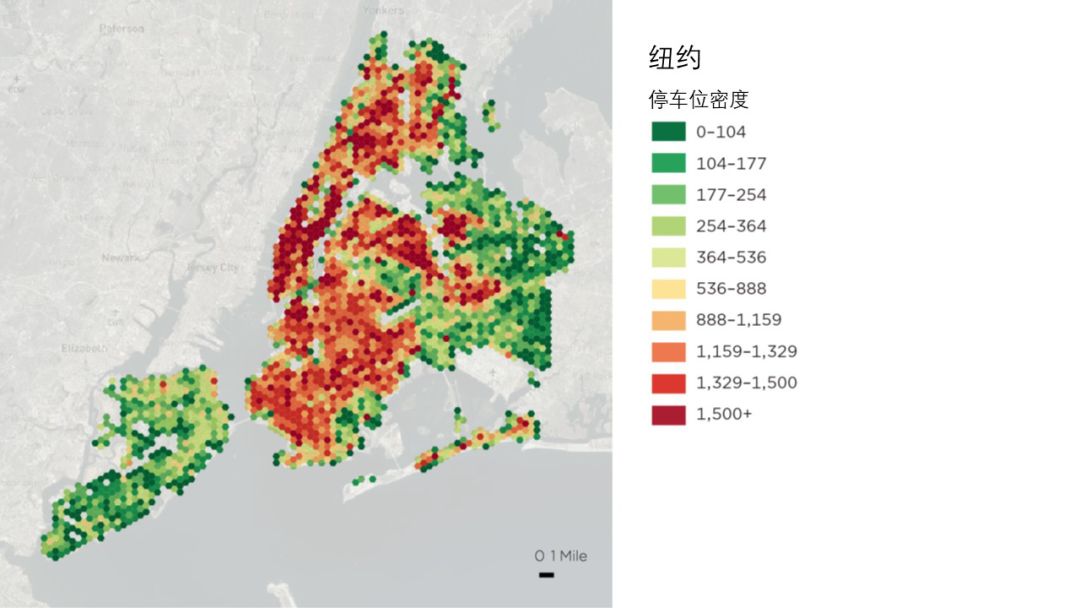 图四,纽约市家庭住房密度以及停车位密度分布图.