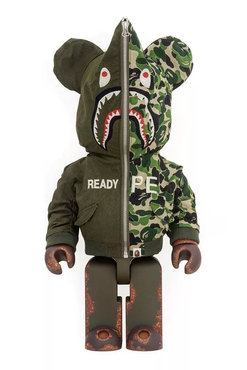 readymade x a bathing ape 全新联名 1000% be@rbrick 玩偶