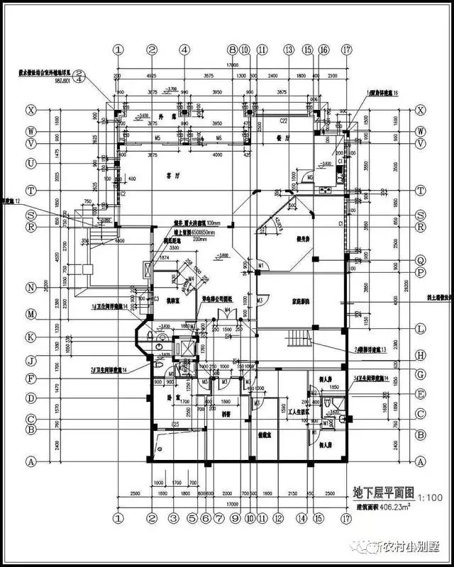 结构形式:框架结构; ▲二层平面图 设计功能: 地下室:卧室,酒窖,储藏