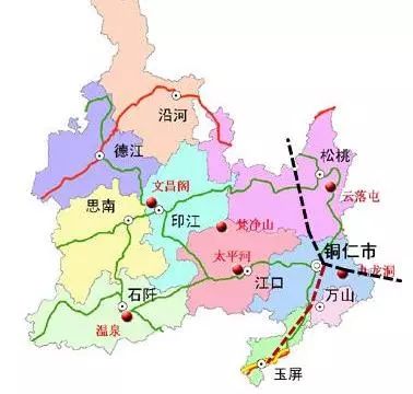 贵州省第二条城际铁路,起于贵州铜仁,终到玉屏县,设计速度200km/h.