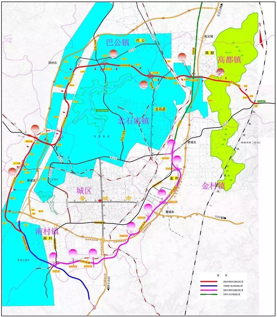 国道g342晋城市过境段改线工程 位于晋城市区西北部 即市区的