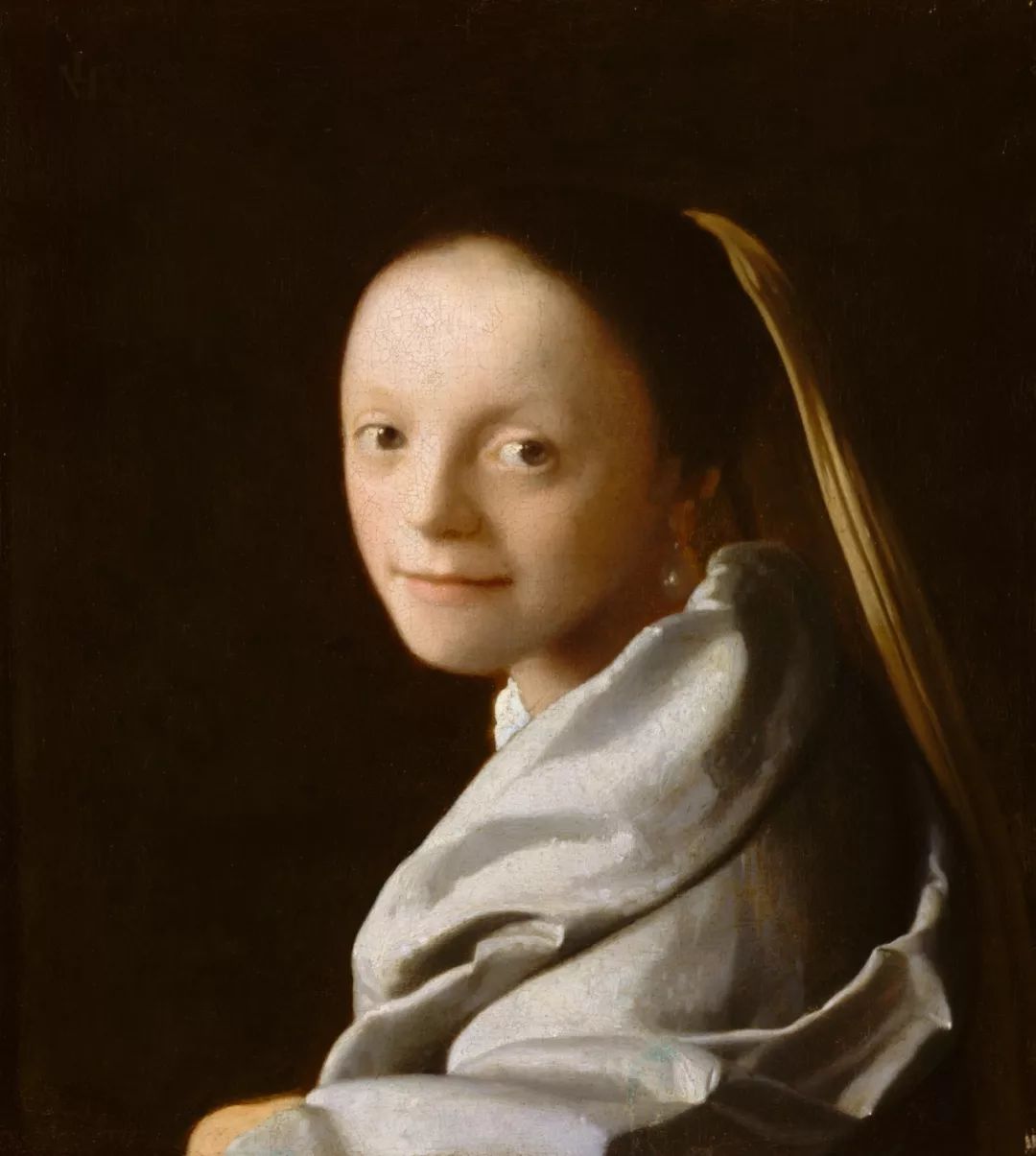 油画《年轻女子肖像(约1665-67)扬·维米尔 作现藏于纽约大都会