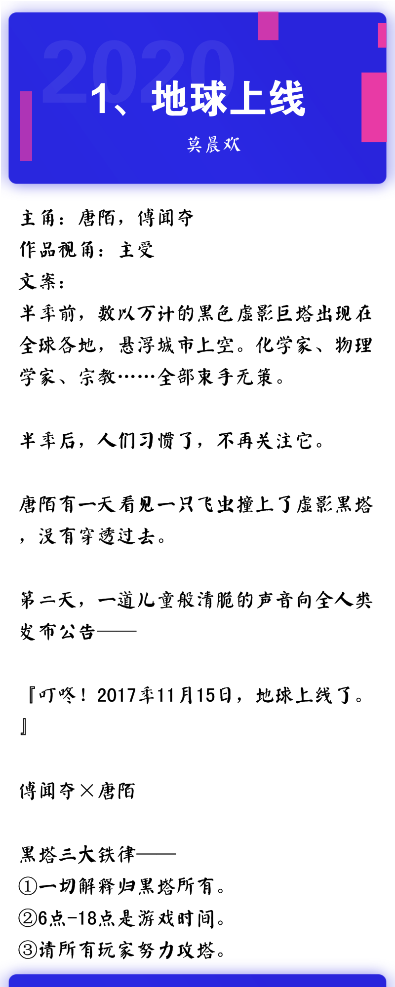 作者莫晨欢地球上线等13部耽美甜宠文全列表默默收藏