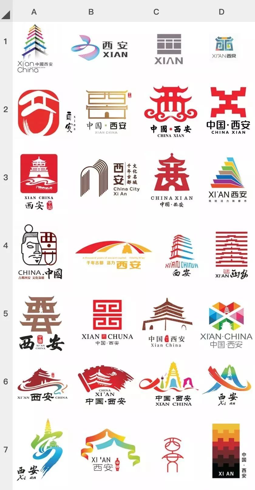 西安城市形象logo,你最中意哪一个?