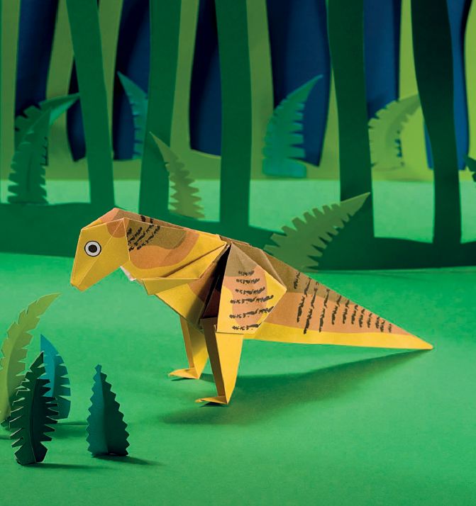 恐龙折纸制作自己的恐龙乐园