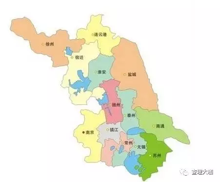 先贴下江苏地图:无锡在江苏是怎样的一种存在,可以从两个方面来看下.