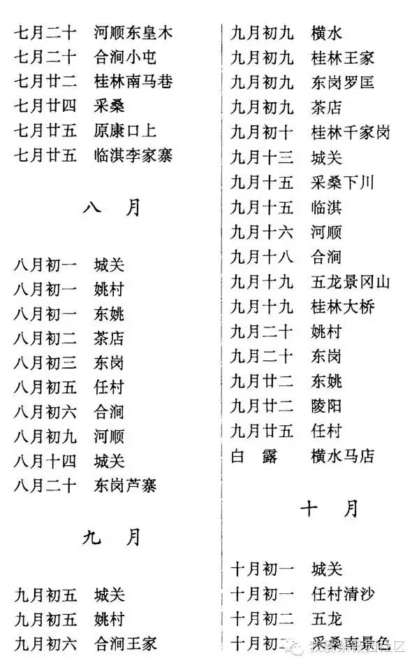 【收藏】林州各地集会一览表