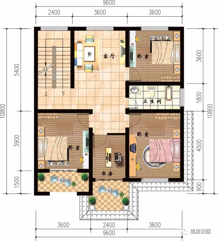 面宽9米多的小农村别墅户型,占地面积受限又如何,照样