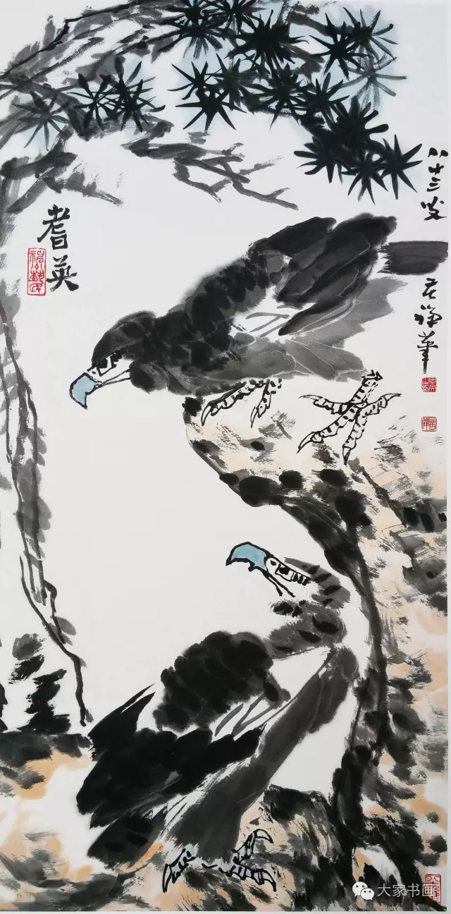 名家经典:国画大师李苦禅教你画鹰!(完整版),太壮观了