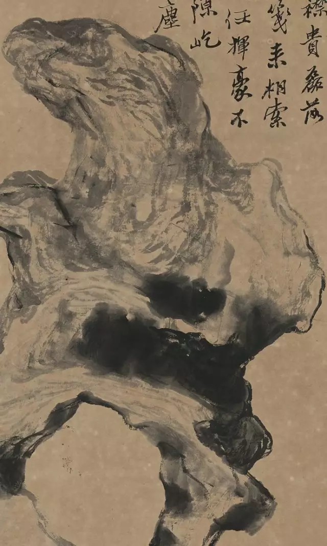 题中言明黄昏之时,画家倾酒豪饮,突记起友人来笺索画,遂乘酒兴写成一