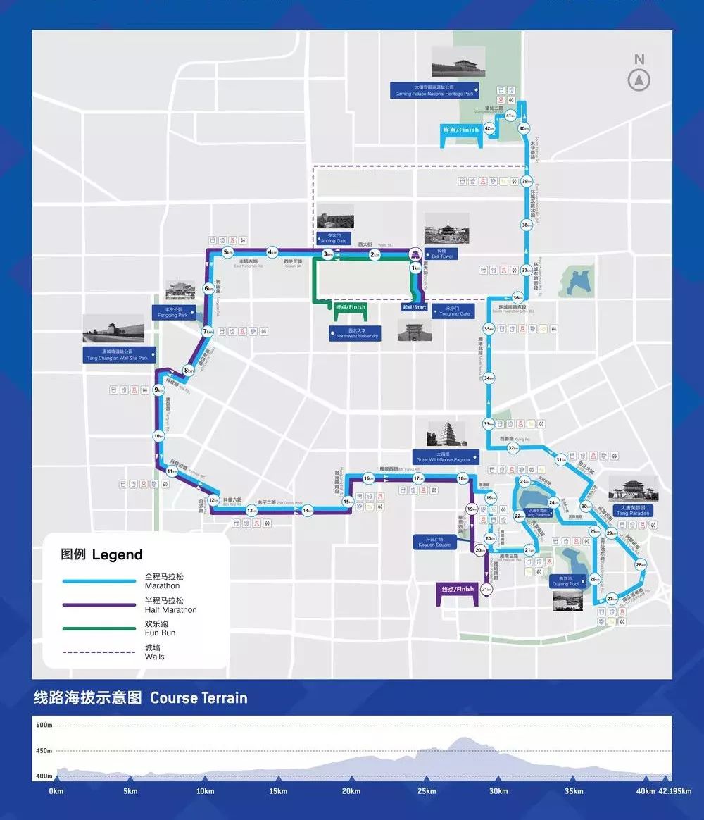 2018西安国际马拉松赛事线路图