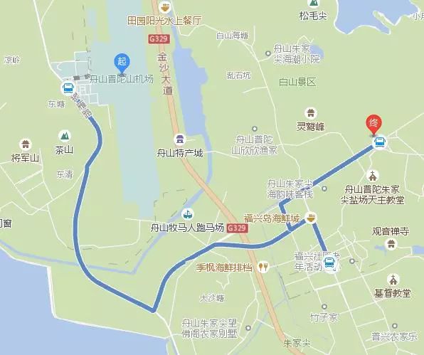 图1 路线二,先到宁波再转乘大巴 1,【出发地——宁波—— 舟山普陀