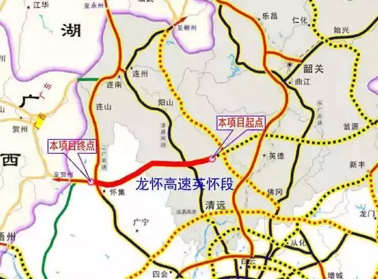 起自龙川县老隆镇东,接五华至龙川高速公路,途经河源市龙川,东源,连平