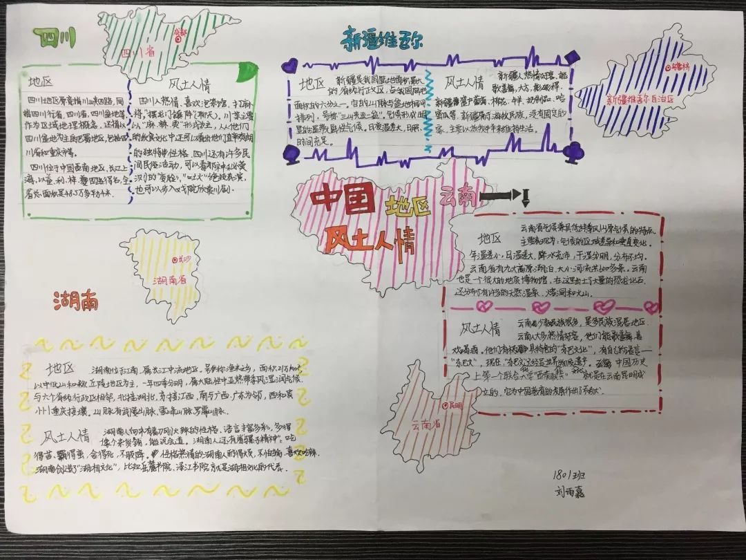 【学科活动—景弘地理】"中国风土人情"优秀地理小报展示