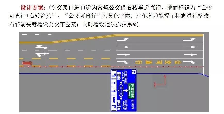 答:在需要借道右转的路口,特别是双向四车道路口,根据此前群众提出的