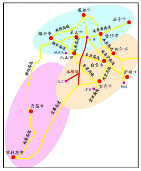 仁沐新高速公路将与遂资眉,成自泸赤,乐自高速连接,向南延伸与乐宜,宜