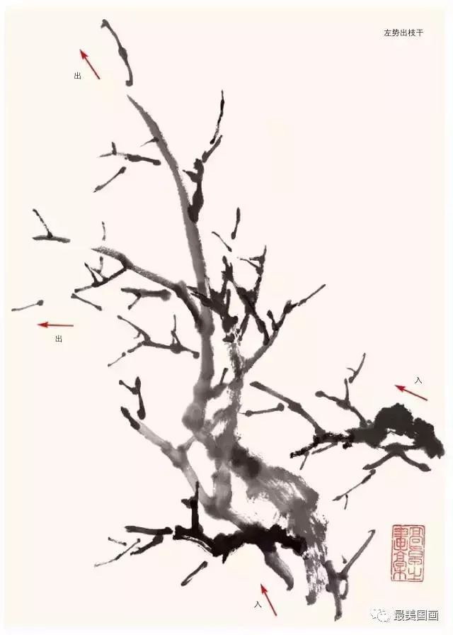 国画教程:如何画梅花,实用