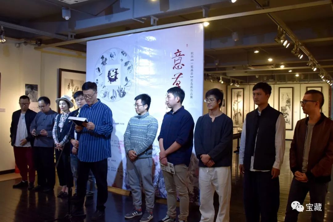 现场视频到恒庐赴一场写意之约意笔写秋杭州一笔画会花鸟画作品展开幕