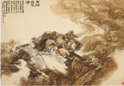 黄河在咆哮(国画) 180×230厘米 1980年 杨力舟,王迎春