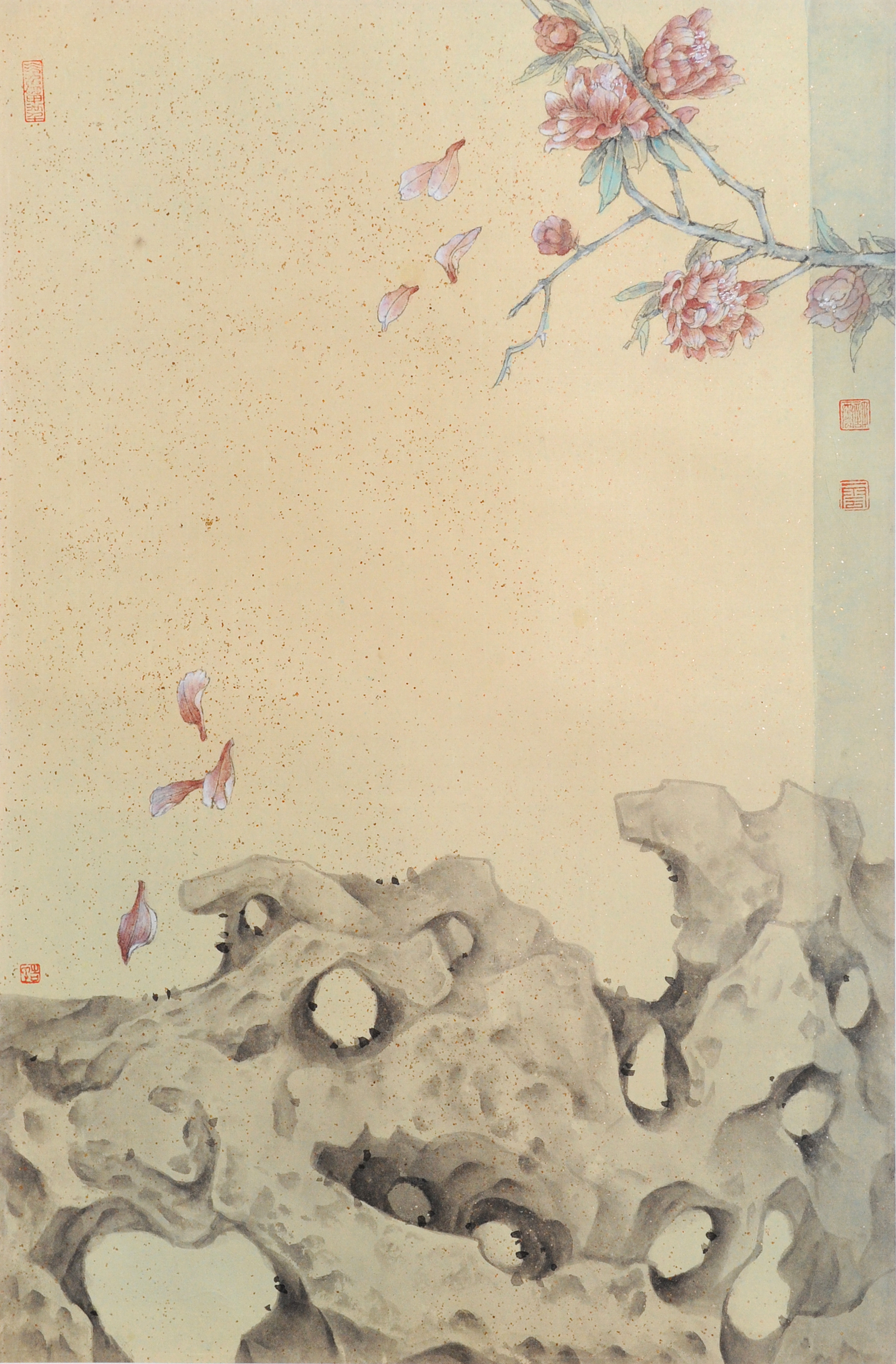 "兰棠雅集"许云工笔画《玲珑石》系列作品