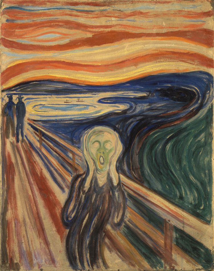 呐喊 the scream, 爱德华·蒙克 edvard munch, 1893, 蒙克博物馆