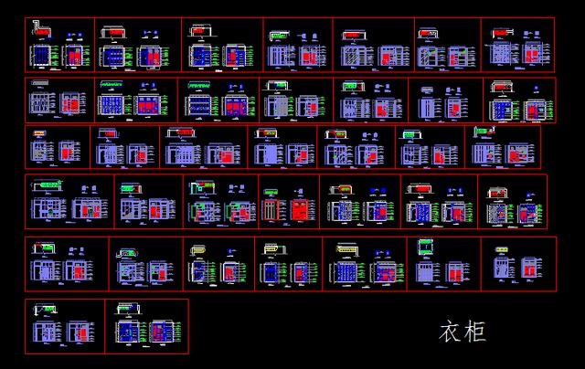 cad家具图库:百套精品,鞋衣柜橱柜素材图纸dwg下载!_设计