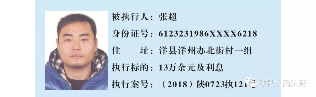 洋县人民法院公布第十二期失信人员名单,还好没有我熟人!