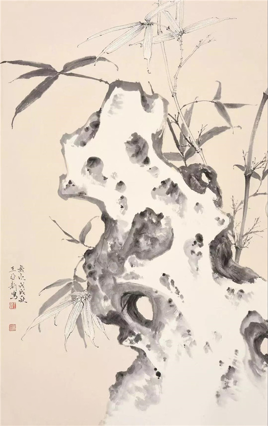 王亚新《松》43x68cm 2018 纸本设色中国美术家协会会员,中国工笔画