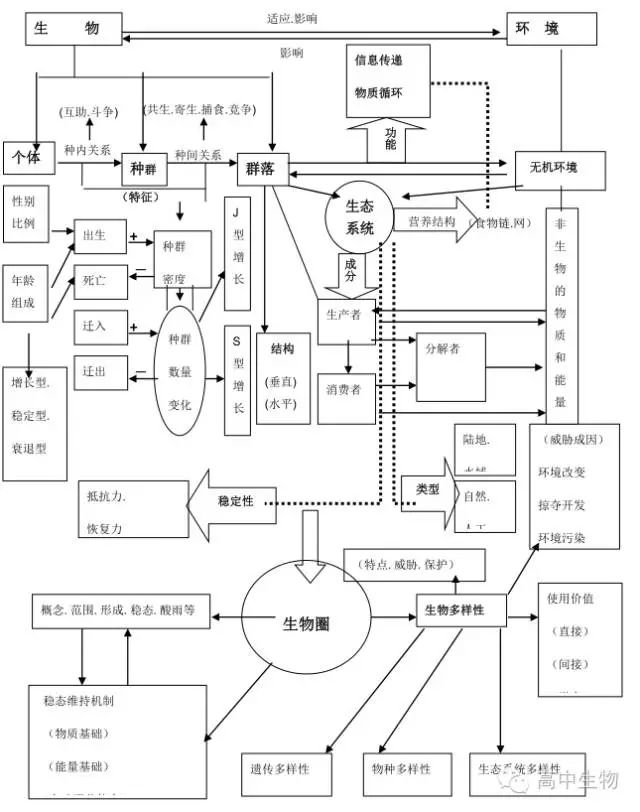 【生物】6张知识结构网络图,涵盖整个高考生物必考点!