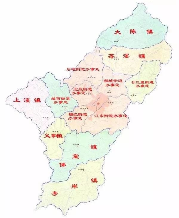 义乌市区域划分图图片