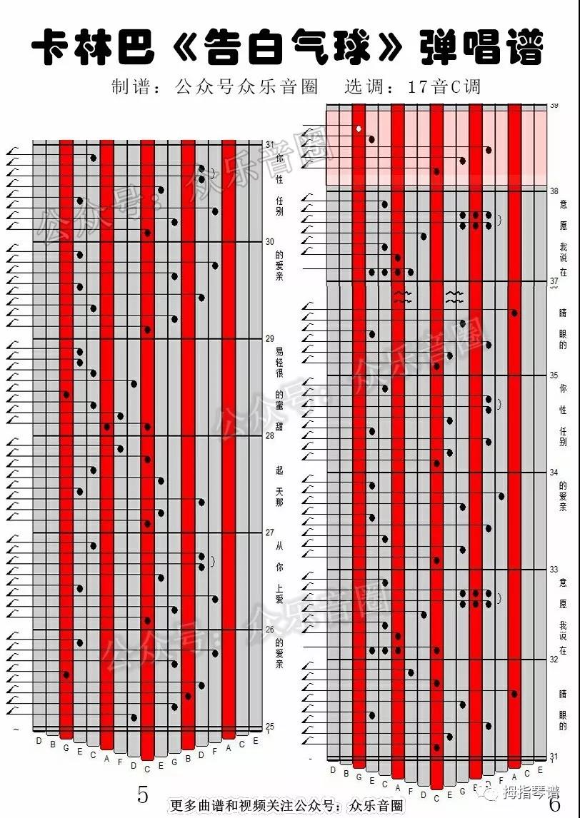 告白气球古筝简谱_告白气球简谱(3)