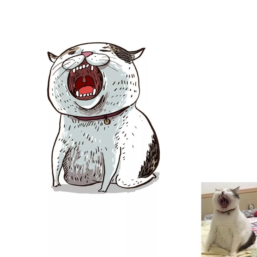 笑趴了|画风极酸爽的灵魂画手,把你家猫画成超搞笑表情包!