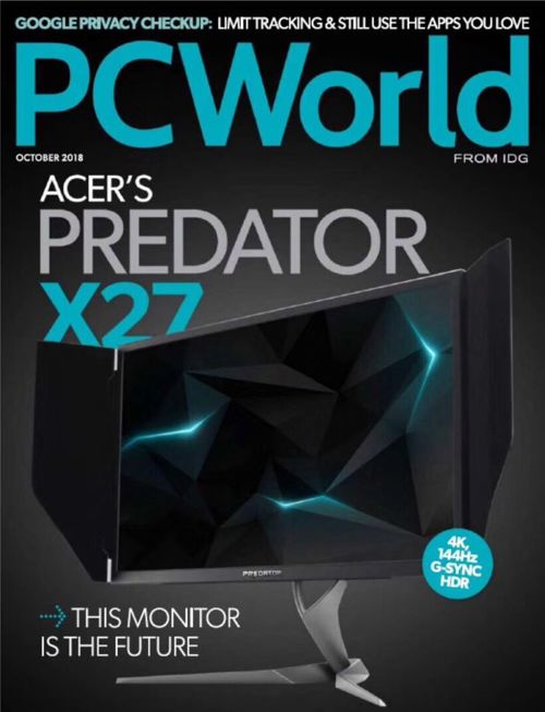 宏碁predator X27荣登 Pc World 杂志封面 电竞王者再受肯定 显示器