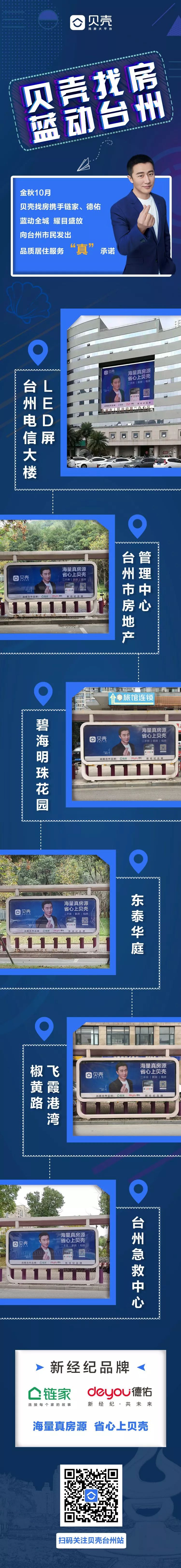 由著名演员黄轩代言的贝壳找房亮相台州各大主干道及地标建筑.