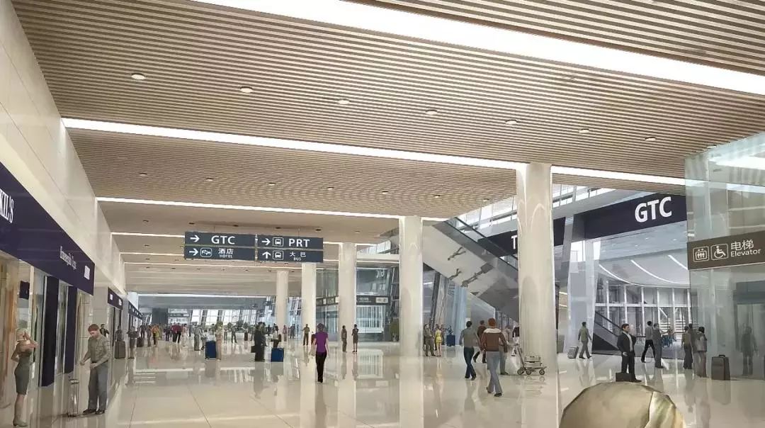 新机场有十分便捷的换乘大厅可以无缝换乘高铁机场大巴,机场快线等