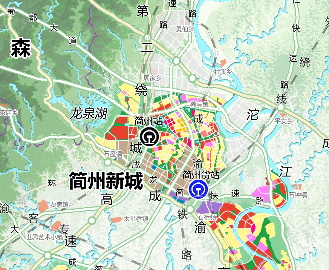 成都东西城市轴线东经龙泉山简州新城至简阳西经温江到都江堰