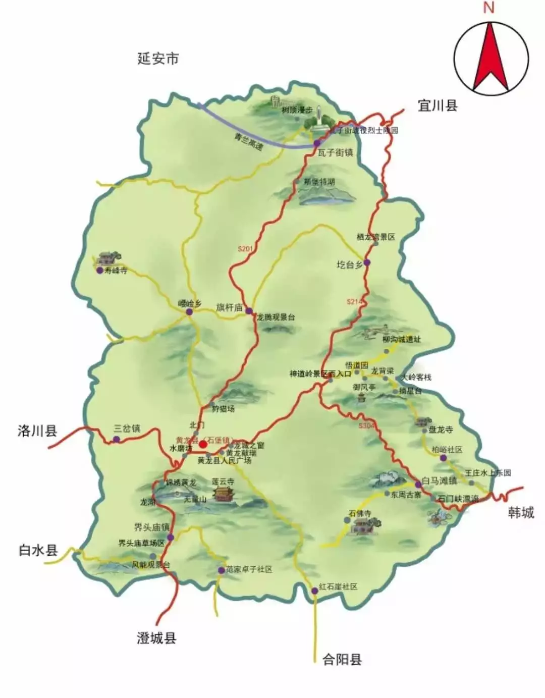 黄龙游览地图