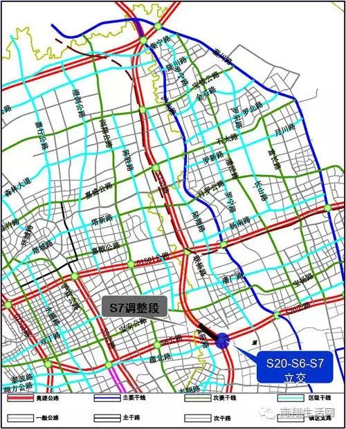 s7沪崇高速公路为原规划的三号高速公路(2000年规划)和a13高速公路