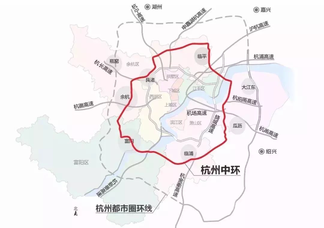 杭州至德清,杭州至安吉,杭州至诸暨等城际铁路以及绍兴,湖州,嘉兴