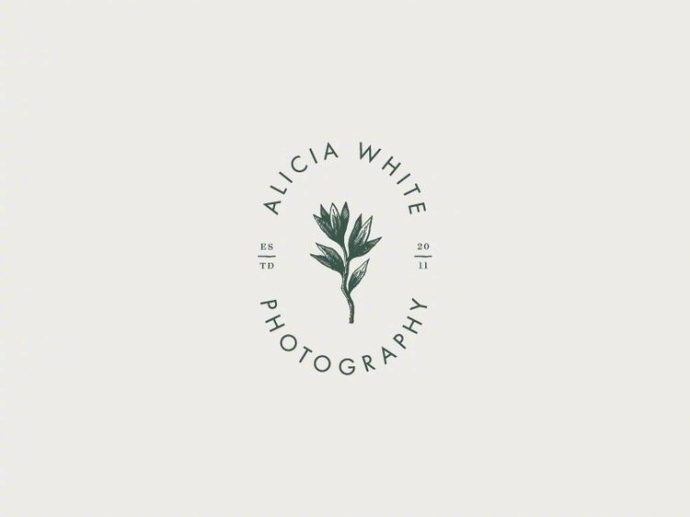 植物和花卉的简约花店logo设计.