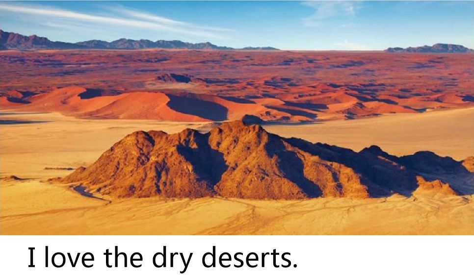 i love the dry deserts. 我爱这沙漠.