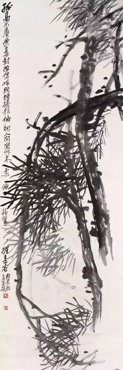 【国画】吴昌硕画松树