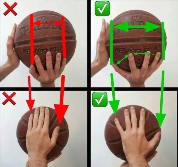来源:篮球百科 打篮球最重要的就是练好基本功 想要投得准,投篮手势