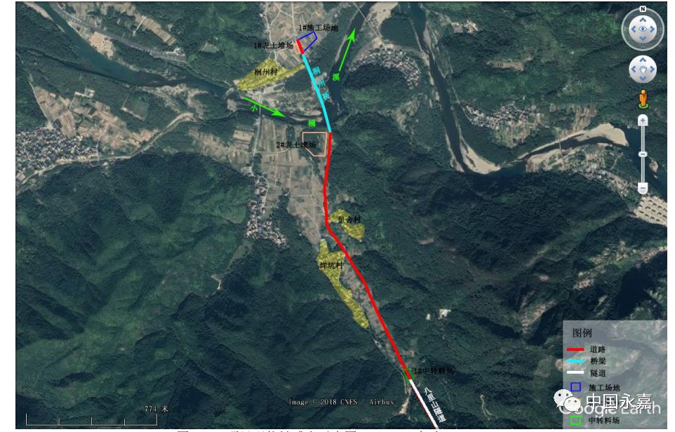 5m,设隧道 5 座,桥梁 5 座.永嘉县大若岩至上塘公路工程总投资 21.