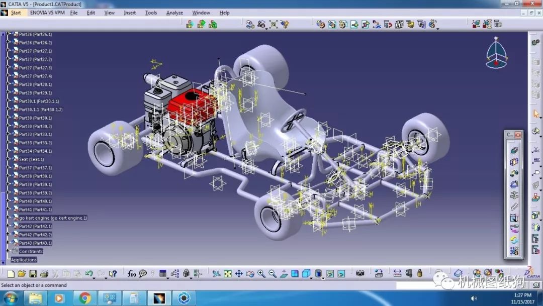 【卡丁赛车】go-kart简易卡丁车模型3d图纸 igs格式