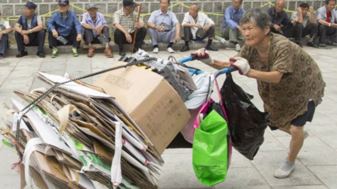 他们拍了一个捡纸皮的韩国老奶奶的视频,震惊无数网友.